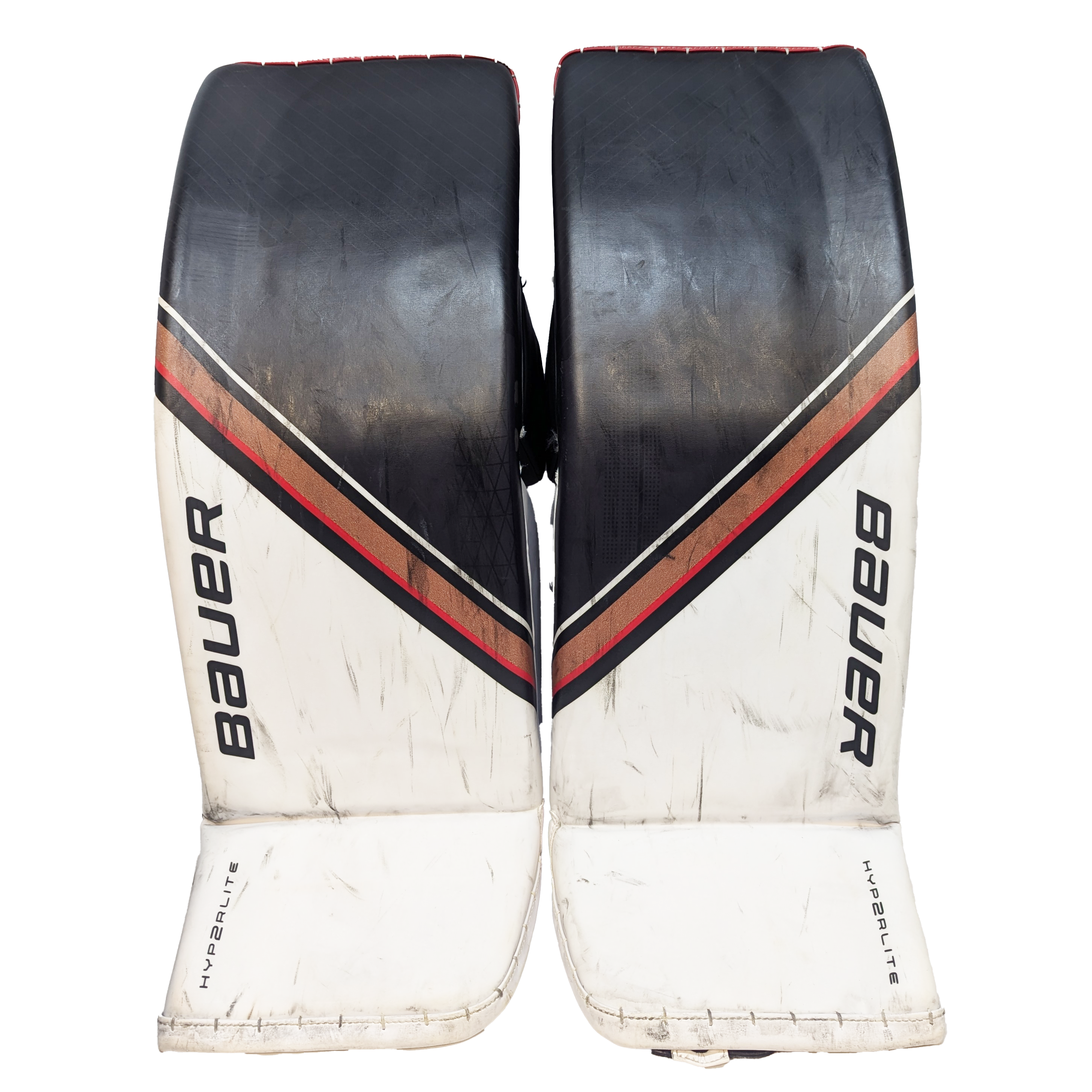 Bauer Vapor Hyperlite 2 - Ensemble de gardien de but complet WHL Pro Stock Senior d'occasion (blanc/noir/beige)